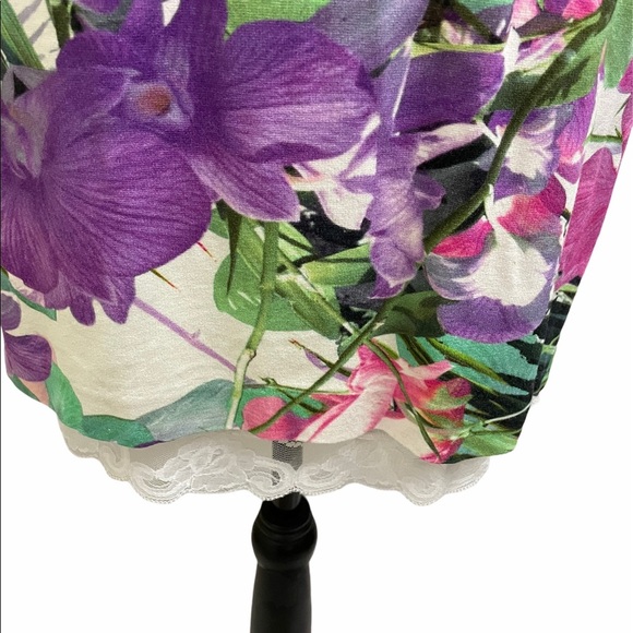 Tina Turk floral keyhole back lacy slip on dress size 2 - Picture 3 of 13